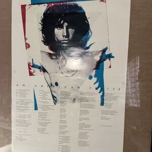 Vintage Original Jim Morrison No One Here Gets Out Alive” UK Framed Poster 35X25